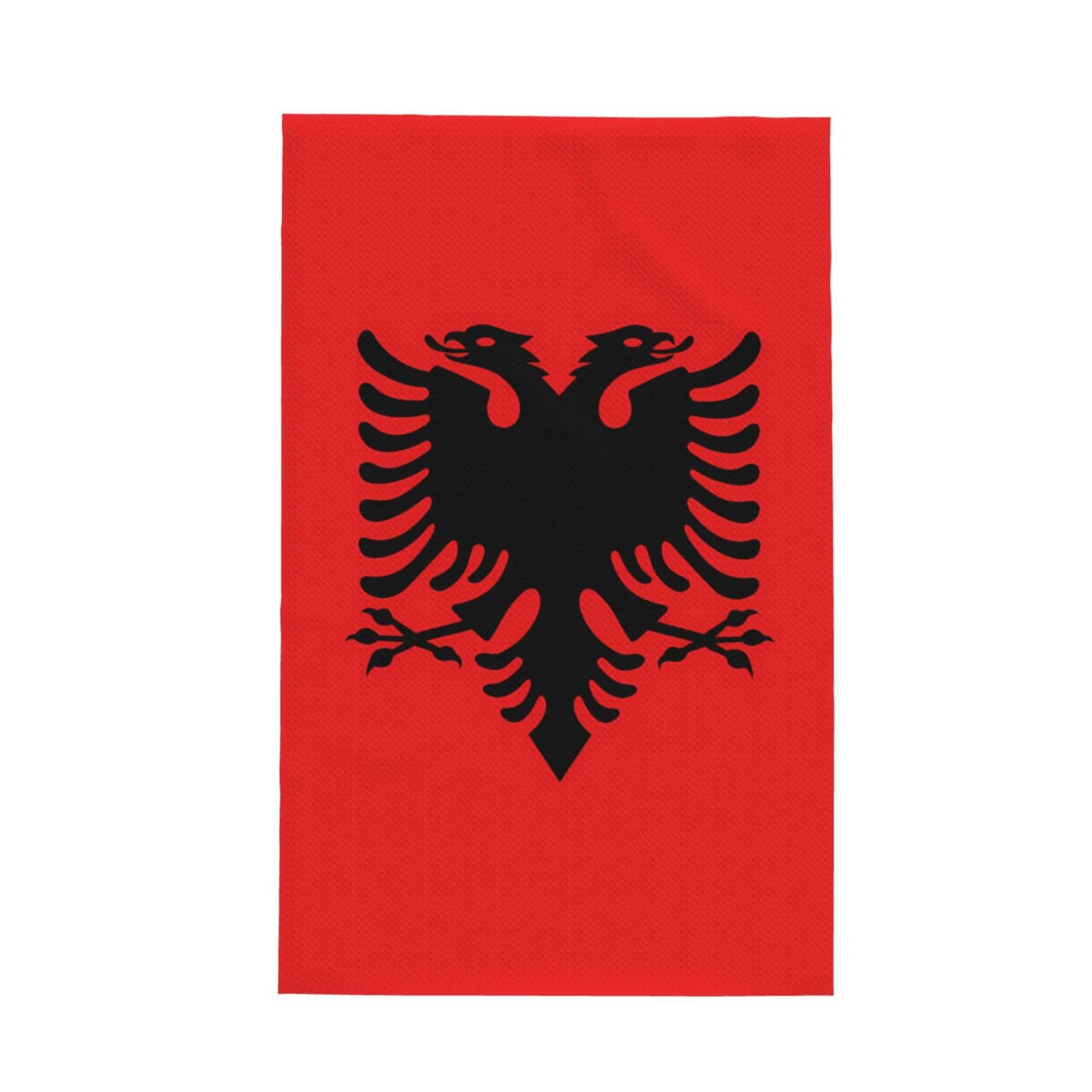 SXZVVBN Albanian flag Super Absorbent Microfibre Waffle Towels Fast Drying Dish Cloths Home Cafe Barista