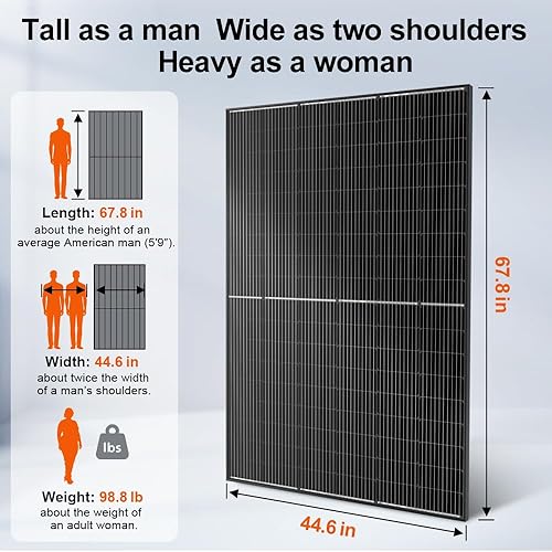 Miniatura 3 de DOKIO Panel solar monocristalino de 400 W con voltaje de 31 V, diseñado para cargar dispositivos de 1224 V - Cable de 9.8 ft, ideal para