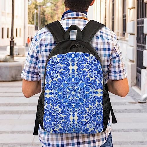 Sac à dos bleu à motif imprimé imperméable et léger - Taille unique Noir