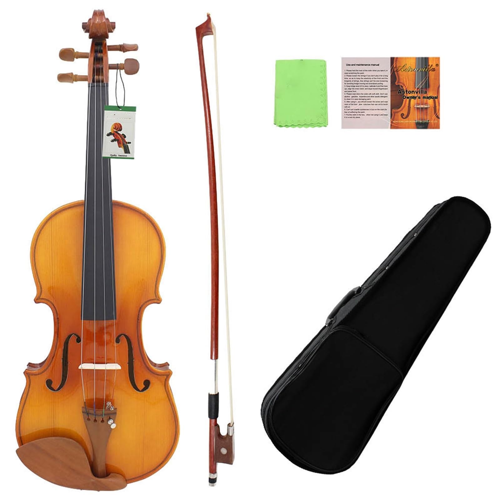 Violino Set Violino In Legno Massello Di Abete Rosso Livello Di Prestazione Pratica Per Principianti Violino Professionale(1/4 Matte)