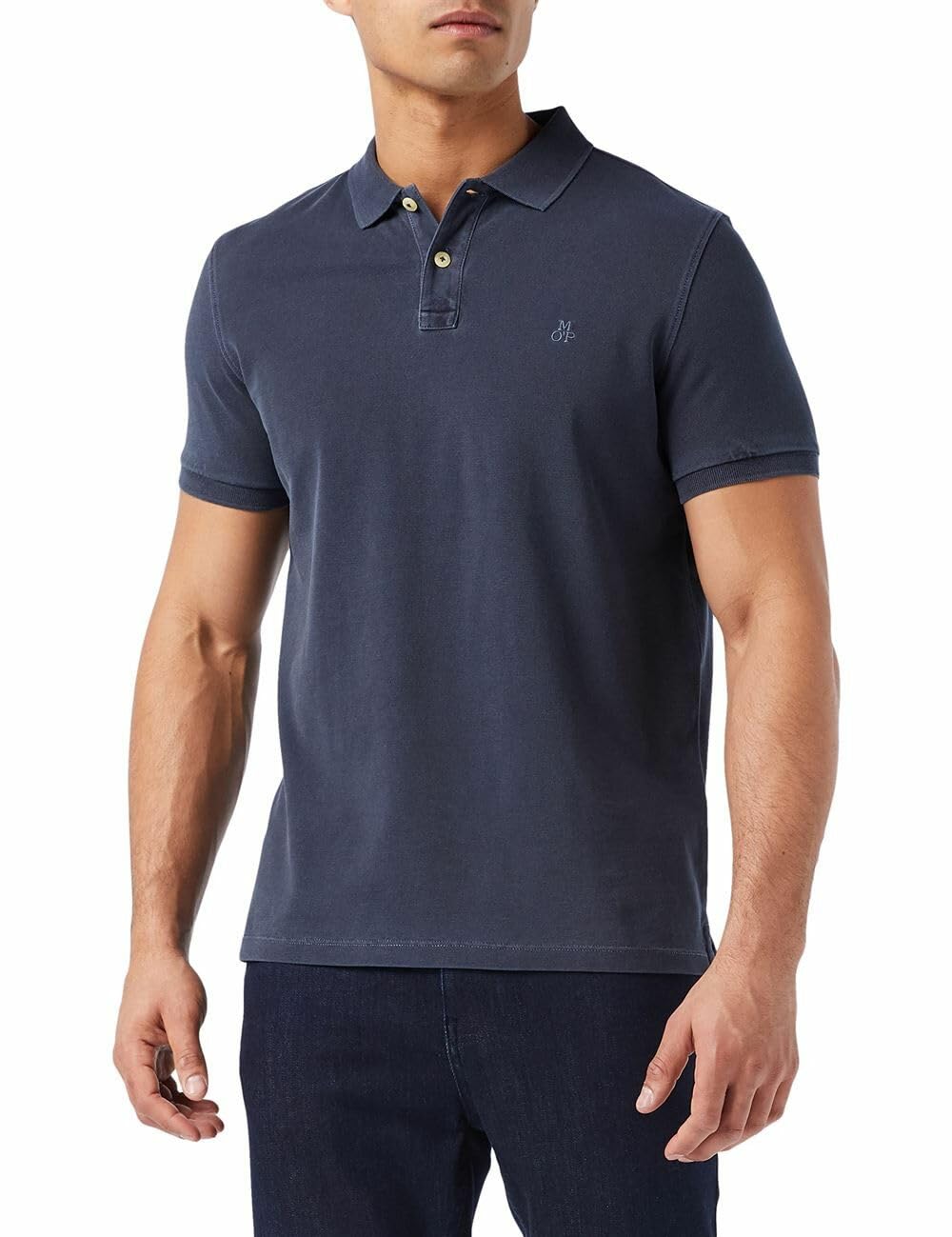 Marc O'polo Men's Blue Marc Oߴpolo Regular Fit Organic Cotton Short Sleeve Polo Shirt, (Total Eclipse), Xxl