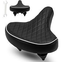 WEEROCK Oversized Adult Bike Saddle with Shock Absorbing Springs, Waterproof Replacement Bicycle Seats, Elastic Memory Foam Padding Fit for Men Women Beach Commuter Bicycles Tricycle