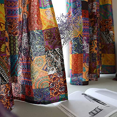 Rideaux boho style perforé 140x260cm pour décoration salon et chambre moderne - 3