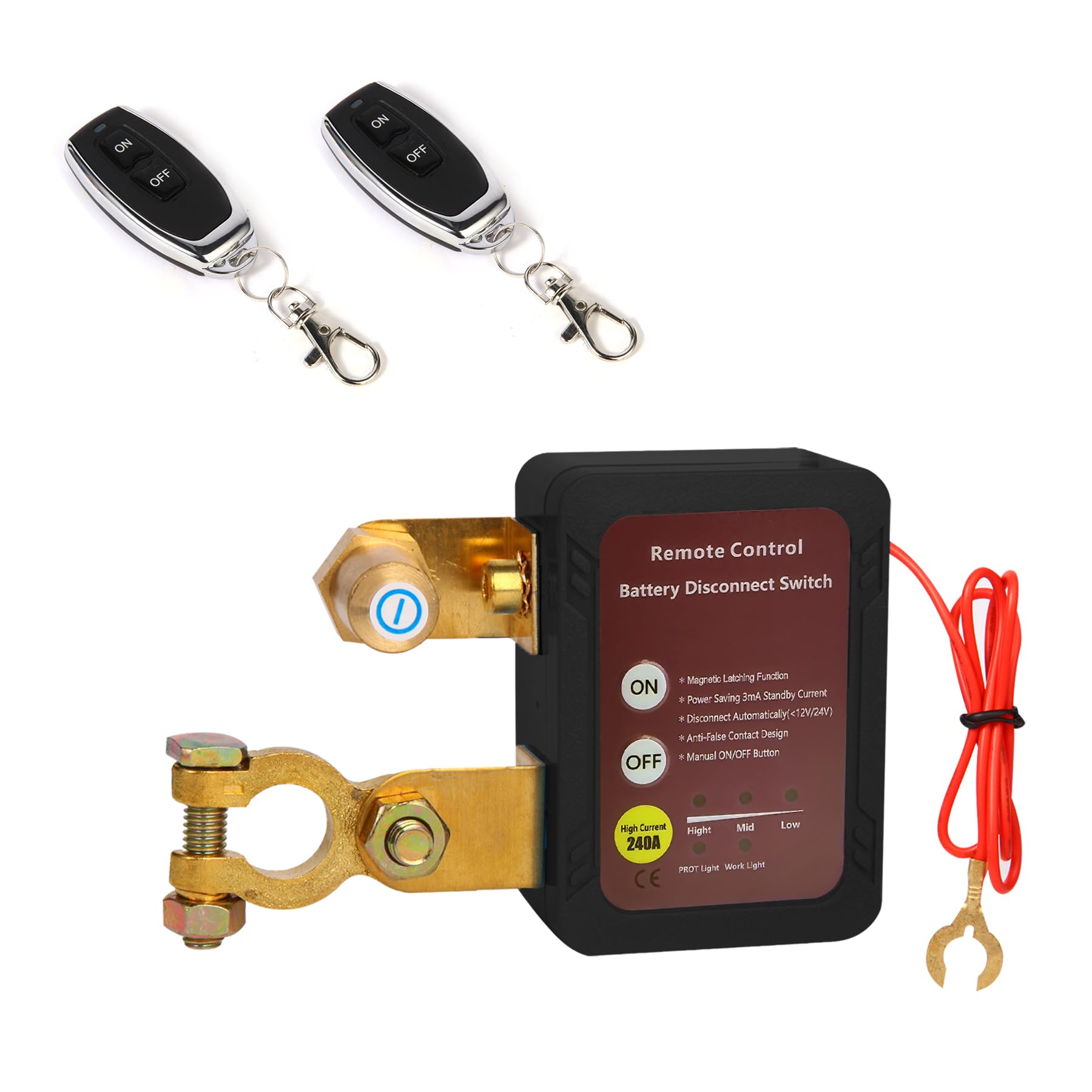 Akumulator 12 V 240 A, czarny wyłącznik baterii automatyczny wyłącznik z pilotami, cięcie obwodu samochodu do ATV, łodzi, samochodu, kampera, ciężarówki