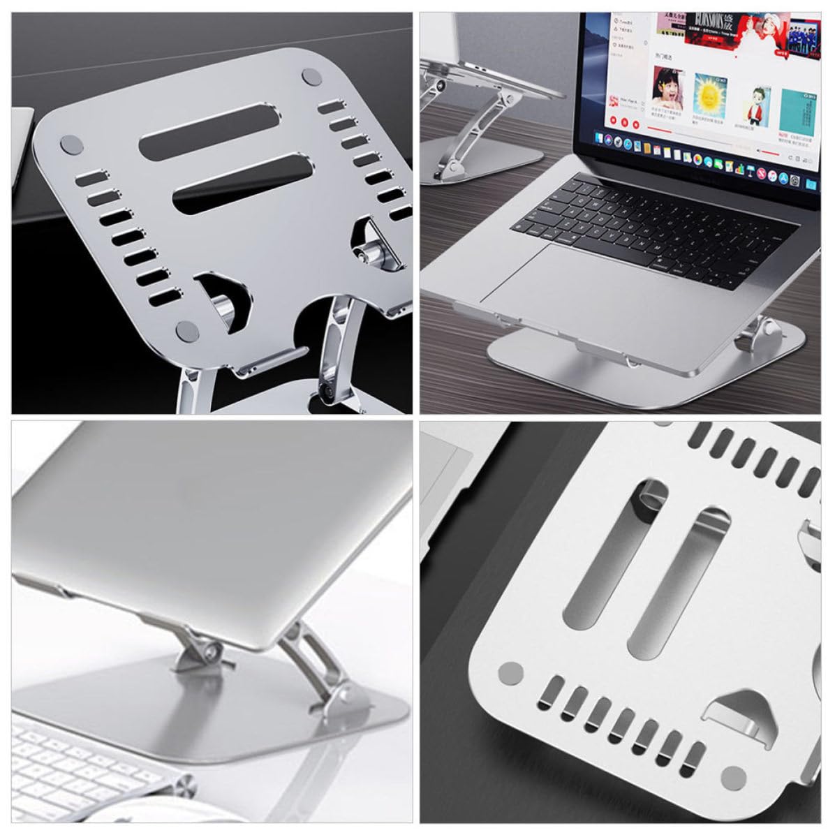Healeved Soporte Portátil Ajustable Ventilación de Aleación de Aluminio Base Plegable y Resistente para Computadora para Oficina y Hogar para Notebooks