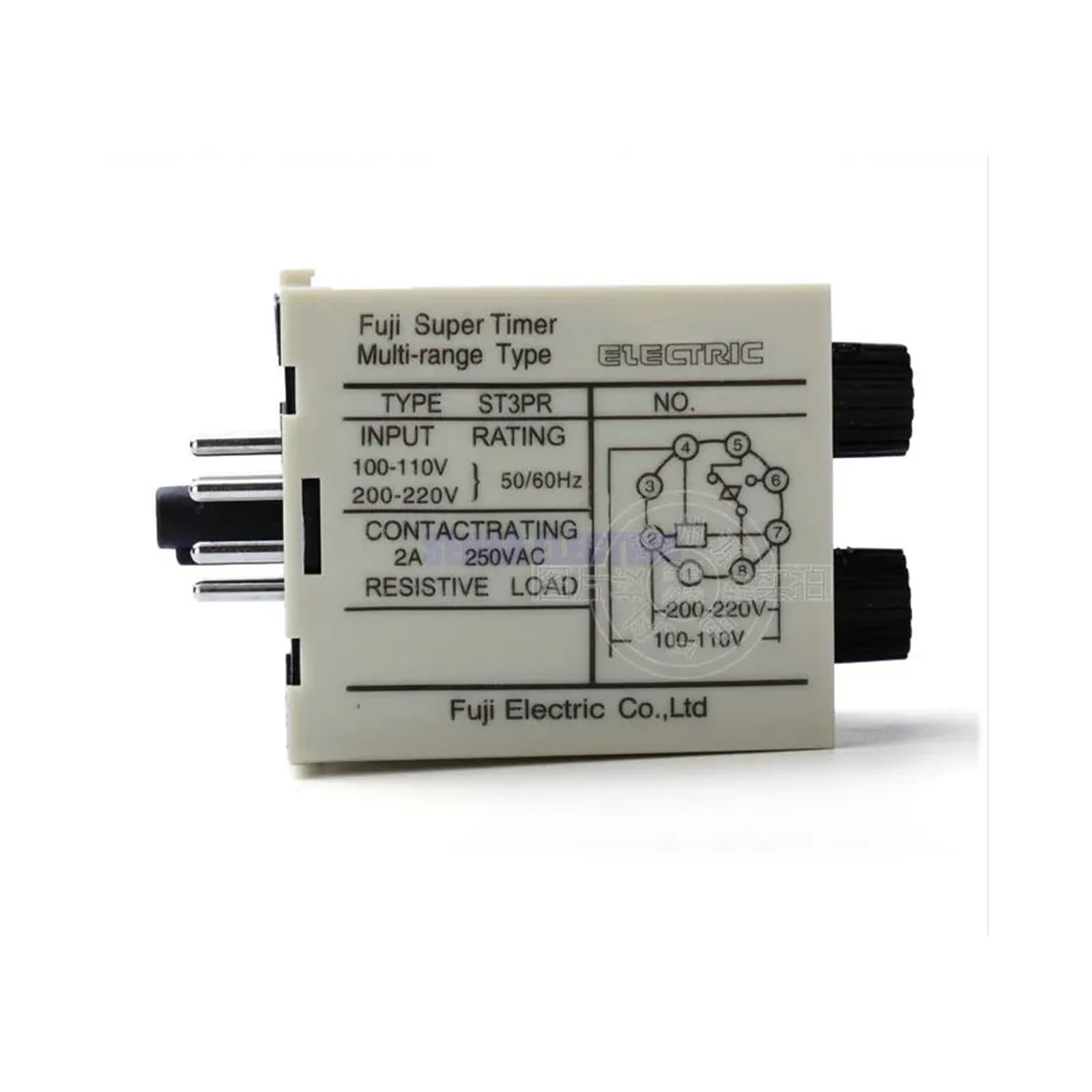 Relés ST3PR Relé Temporizador eléctrico de 2 Grupos, multirango, con Base de Enchufe (30 s 30 m, 110 V)