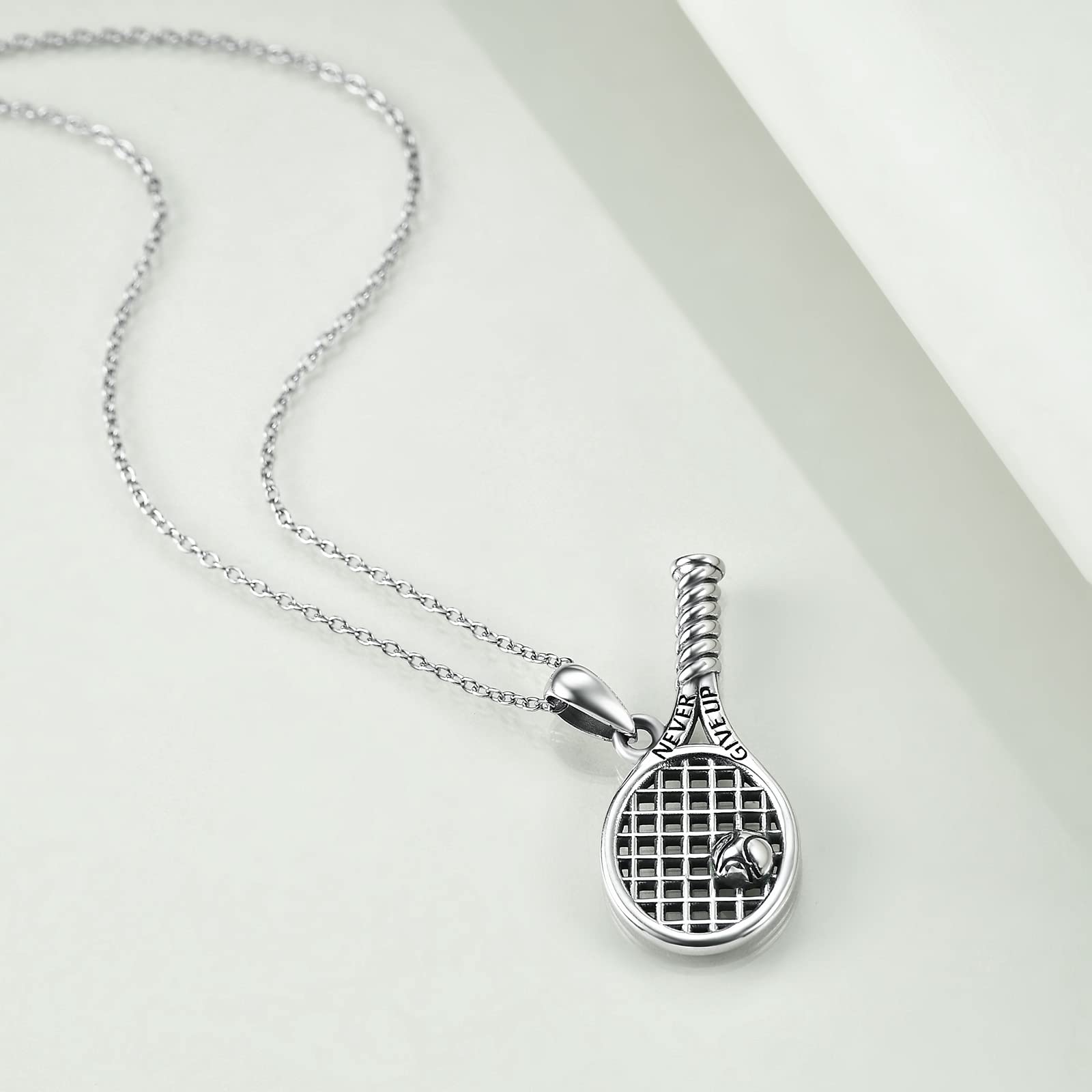 YFN joyas tenis plata de ley raqueta de tenis collar colgante/pulsera/pendiente regalo para mujer hombre niña niño