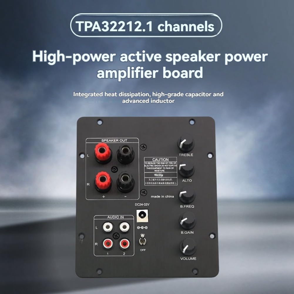 2.1-kanałowy TPA3221 Active wzmacniacz HiFi, wysoka wydajność 100 WX2+200 W z Bluetooth 5.4 zapewnia doskonały dźwięk