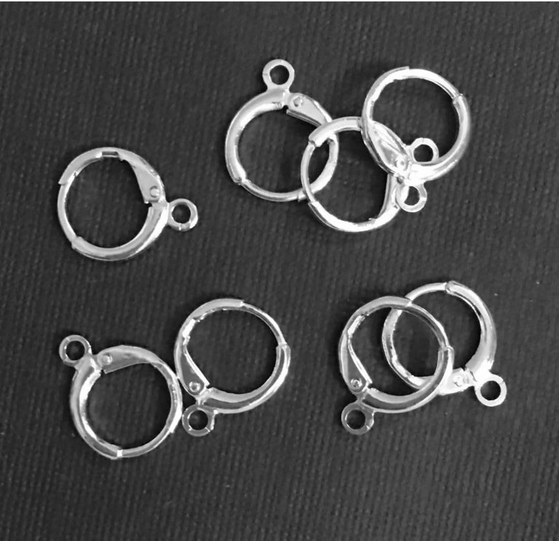 100pcs Adabele Hypoallergenic Tarnish Resistant 14mm Round Hoop Huggie Earring Hooks Open Ring Ear Wire Sterling Silver Plated Brass for DIY Earrings Jewelry Making BF262-1 - Image 4