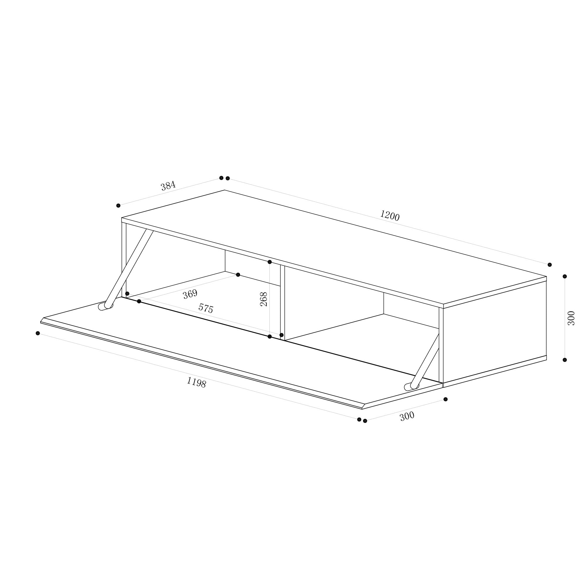 Mai & Mai Mobile TV per Televisore 120x40,2x30cm, Armadietto per TV con 2 Ante Armadietto Basso Soft-close per Soggiorno, Sala da Pranzo, Camera da Letto Fernsehschrank02, Marrone chiaro+Bianco opaco