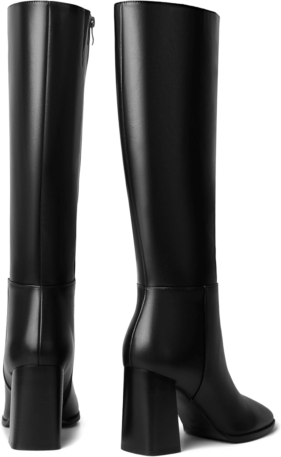 vivianly Knee High Boots Women Leather Square Toe Chunky Block Heel Tall Boots with Side Zipper Comfortable Fashion Long Dress Boots - Image 7