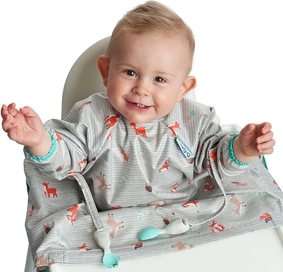 Amazon Co Jp お食事エプロン 洗濯機で洗える ビブ スタイ 食べこぼし 食事 赤ちゃん 手づかみ食べ 防水 離乳食 長袖 Bibado ビバドゥ ウッドランドフレンズ ベビー マタニティ