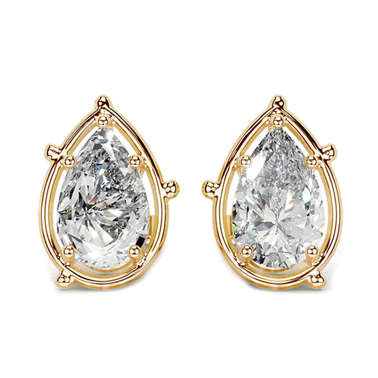 9K/14K/18K Gelbgold Gold Ohrringe Damen