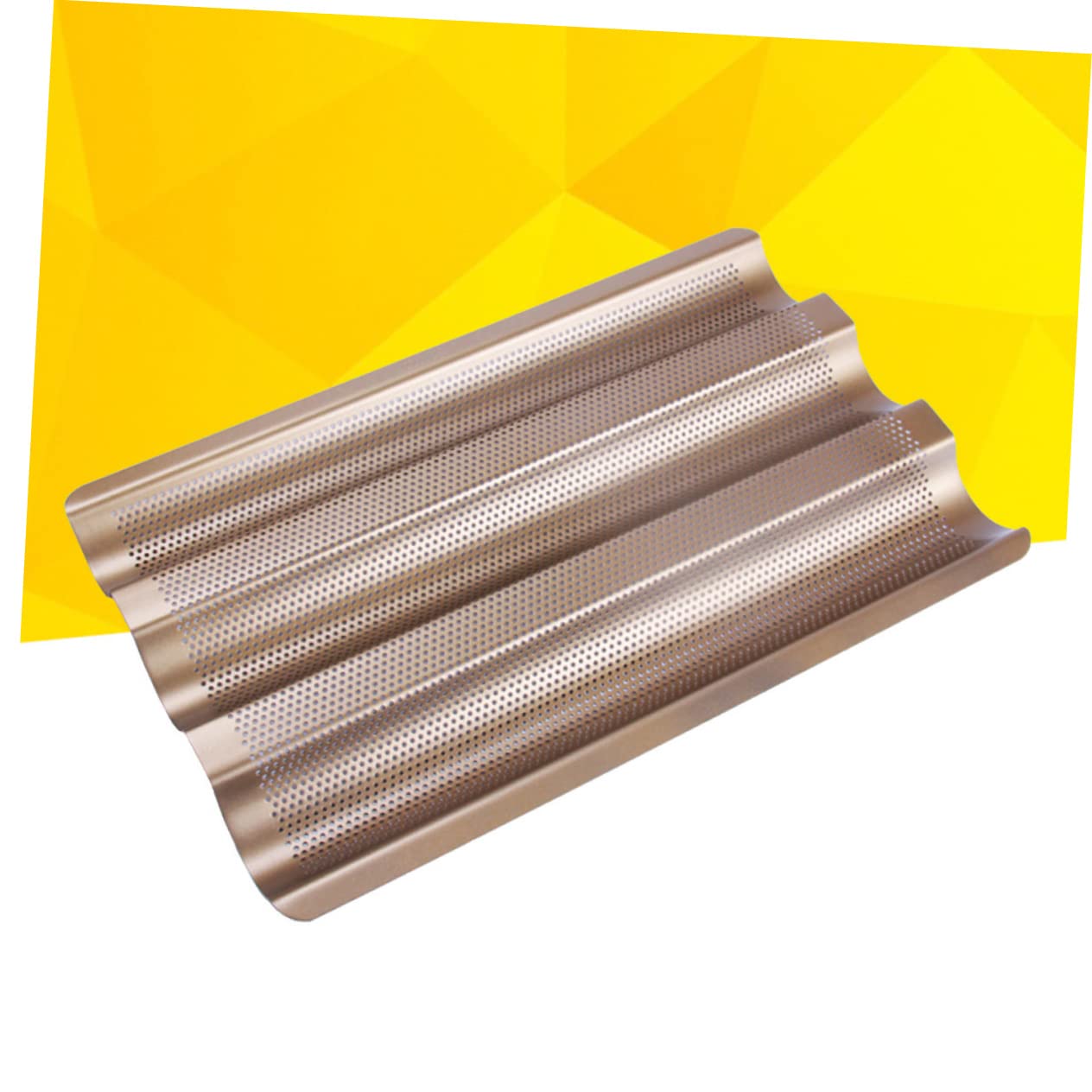 HOLIDYOYO 3 Slot French Bread Baking Tray Frame Rack Bread Mold Pan Non-stick Carbon Steel Loaf Pan Baking Sheet