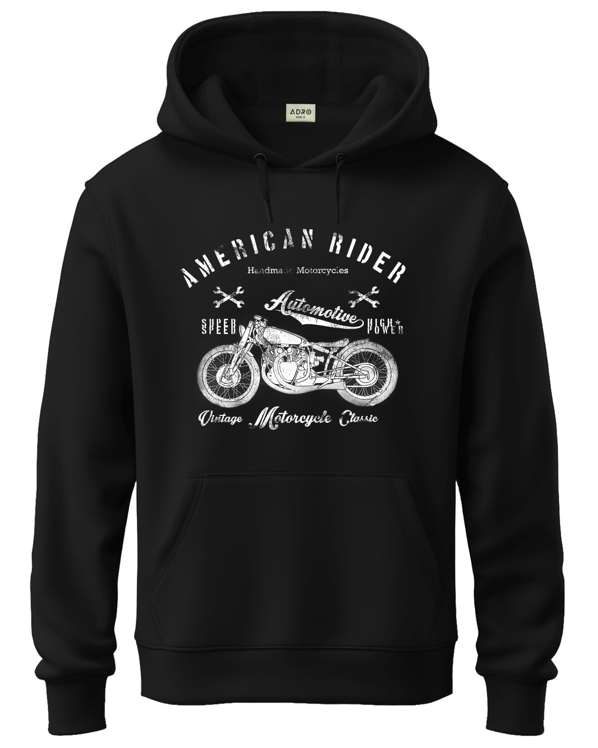adro Men's American Rider Biker Printed Cotton Hoodies-picture-13