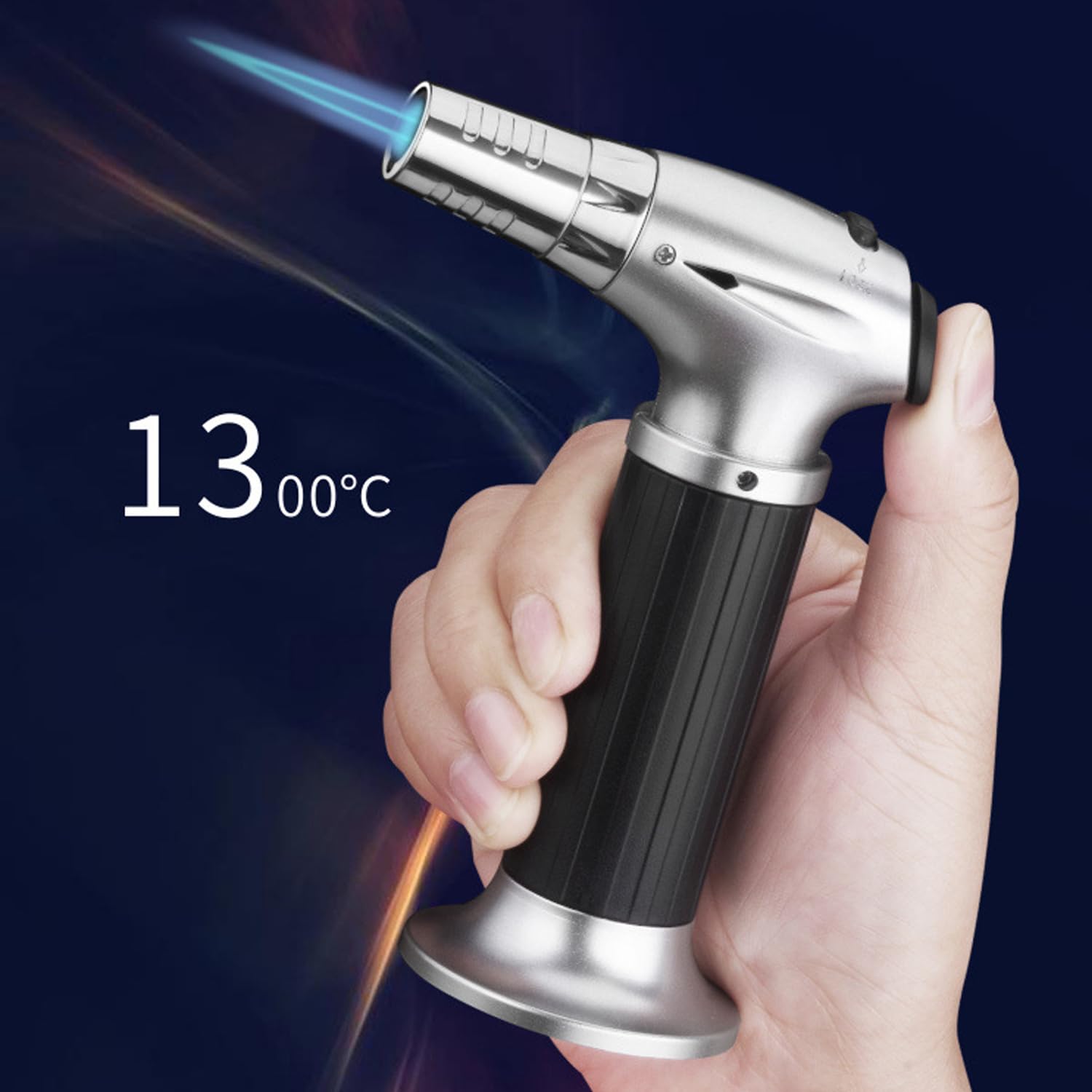 Brûleur flambé, brûleur à gaz, bec Bunsen, combustion avec affichage du gaz, brûleur à souder avec verrouillage de sécurité, chalumeau de cuisine (butane non inclus)