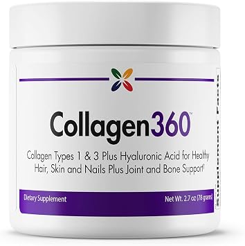Stop Aging Now - Collagen360 with Hyaluronic Acid - Collagen Peptides Powder to Support Healthy Hair, Nails & Skin - Helps Reduce Appearance of Fine Lines and Wrinkles - Powder 2.7 Ounces