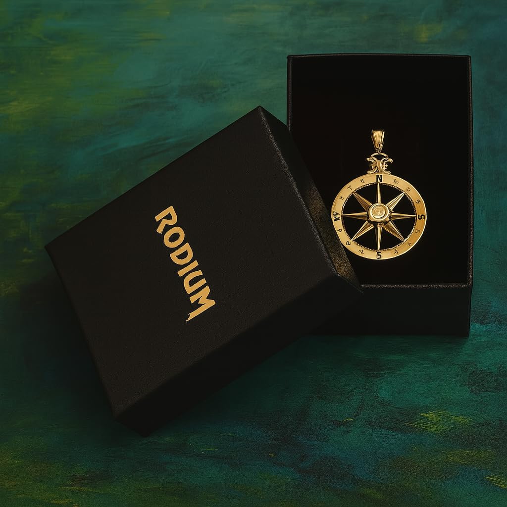 Rodium, Anhänger Gold, Windrose, 585/14K