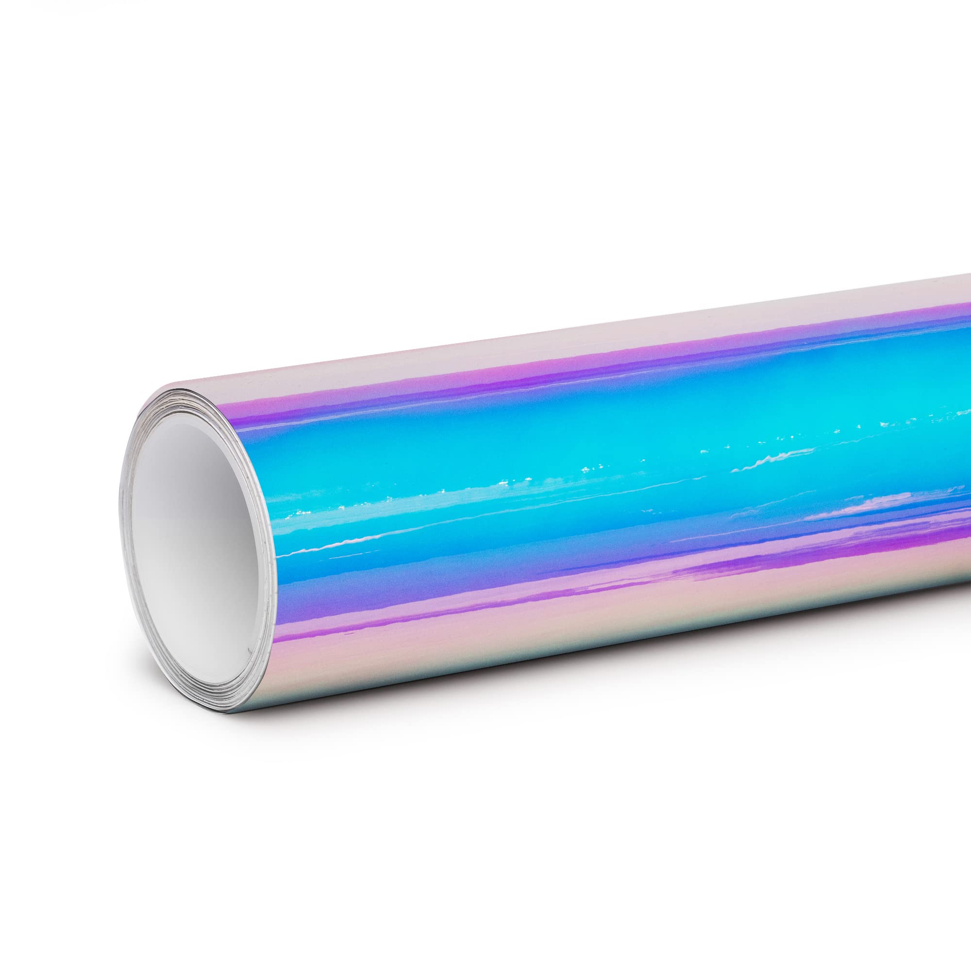 Tinybot Chrome Iridescent White Car Wrap with Air Release Technology