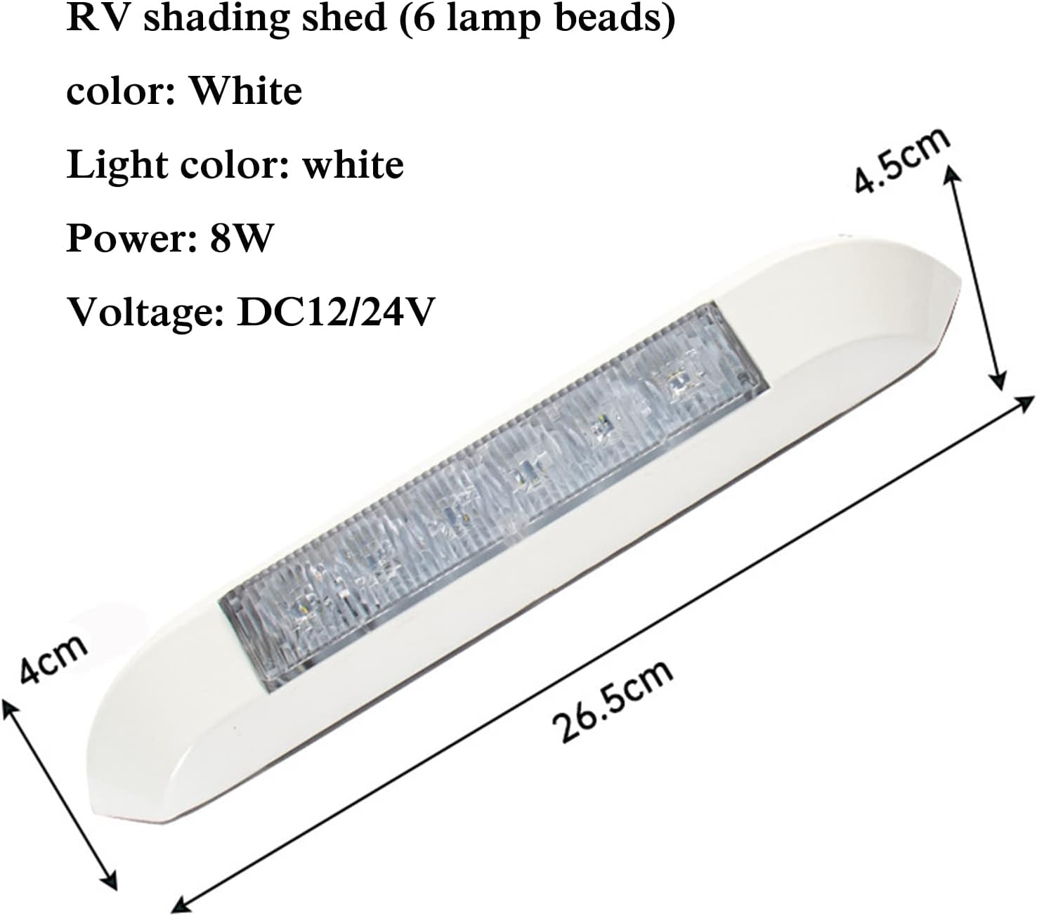 RV Awning Light Porch Awning LED Lights RV Van Caravan Trailer Exterior Camping Lamps Light Bar for Marine Boat Camper Trailer and Motorhome(6LED,12V,2 Pack,White)