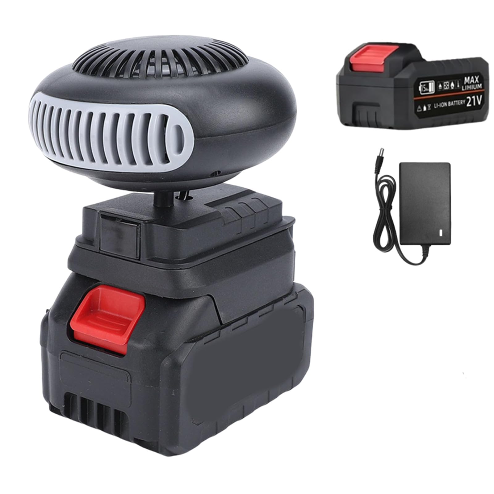 Chauffage D'appoint alimenté par Batterie, Chauffage Voiture Portable Sans Fil, Chauffage Rapide, Dégivrage, Désembueur, pour Maison, Bureau, Camping-car, SUV, Bureau (Chauffage+Batterie 18 000 mAh)