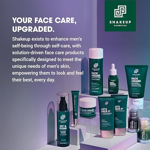 Miniatura 8 de Shakeup Cosmetics Barra hidratante en barra para hombre, bálsamo facial hidratante, vegano con hamamelis y pepino, apto para viajes, ideal para piel