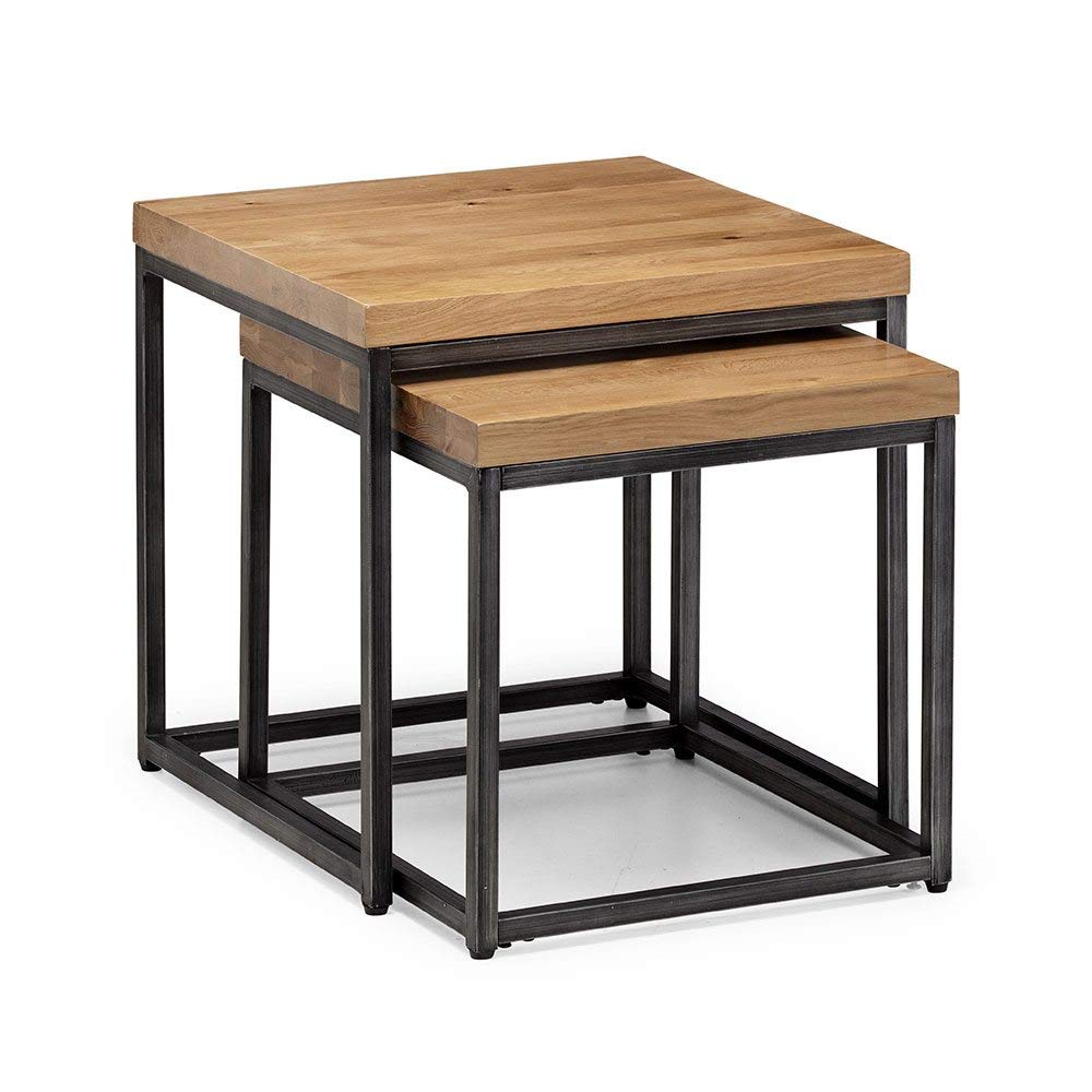 Julian Bowen Brooklyn Oak Nest of Tables - Set of 2 - Oak