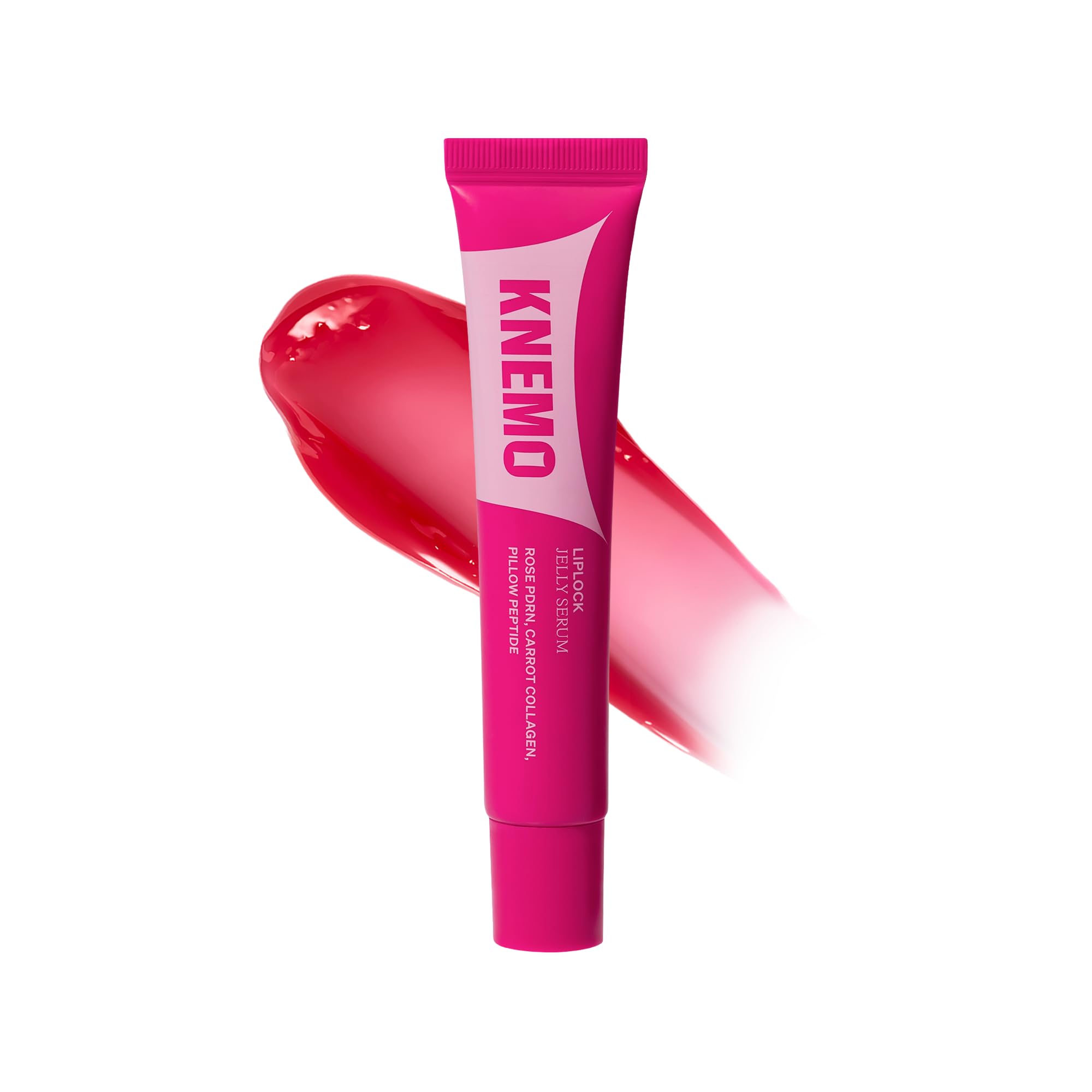 KNEMO LipLock Jelly Serum, Korean Skincare for Dry Lips, Long-Lasting, Hydrating, Plumping, Glossy Mask with Rose PDRN, Carrot Collagen, Pillow
