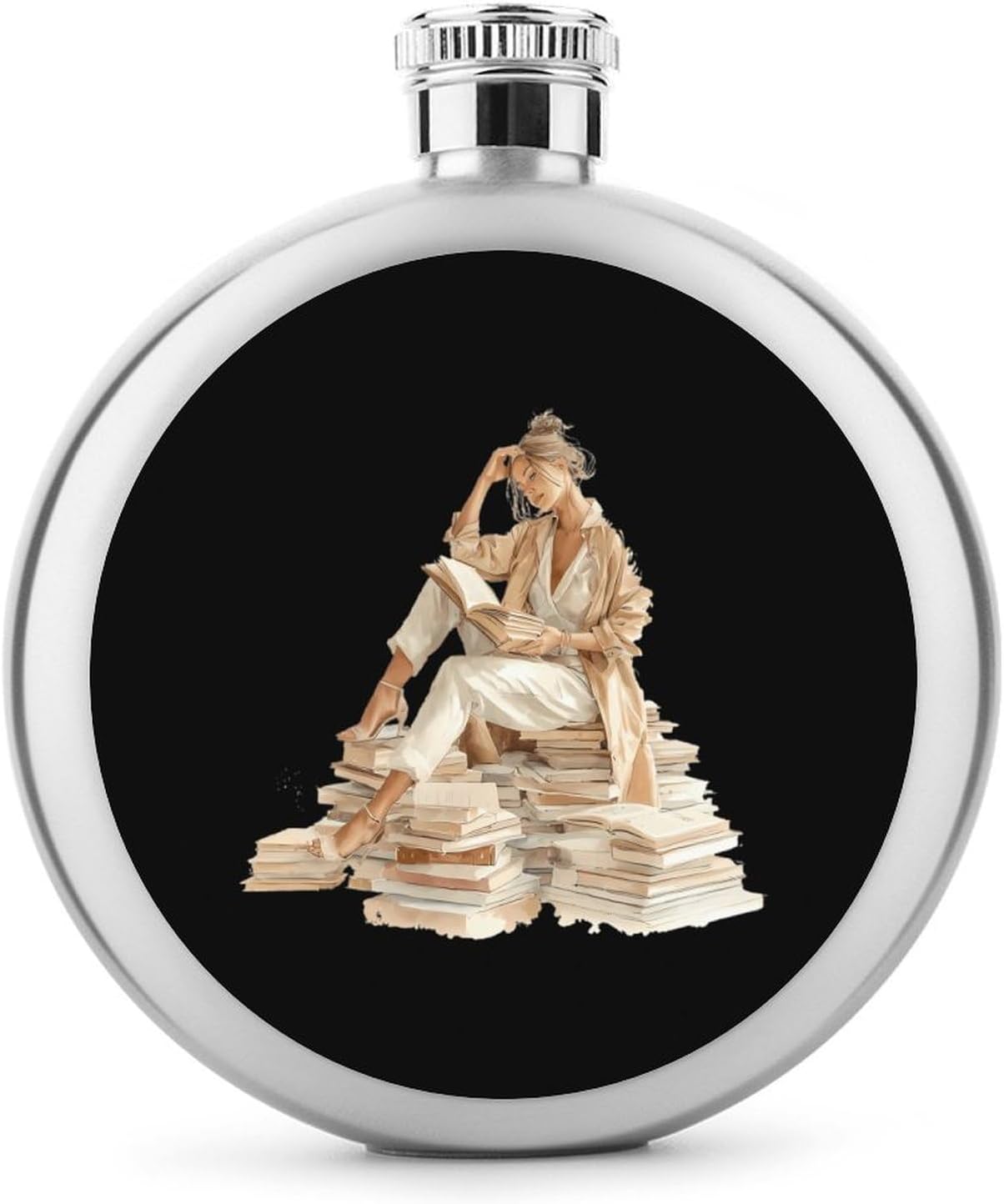 Reading Woman Round Flasks for Liquor Leak Proof 5oz