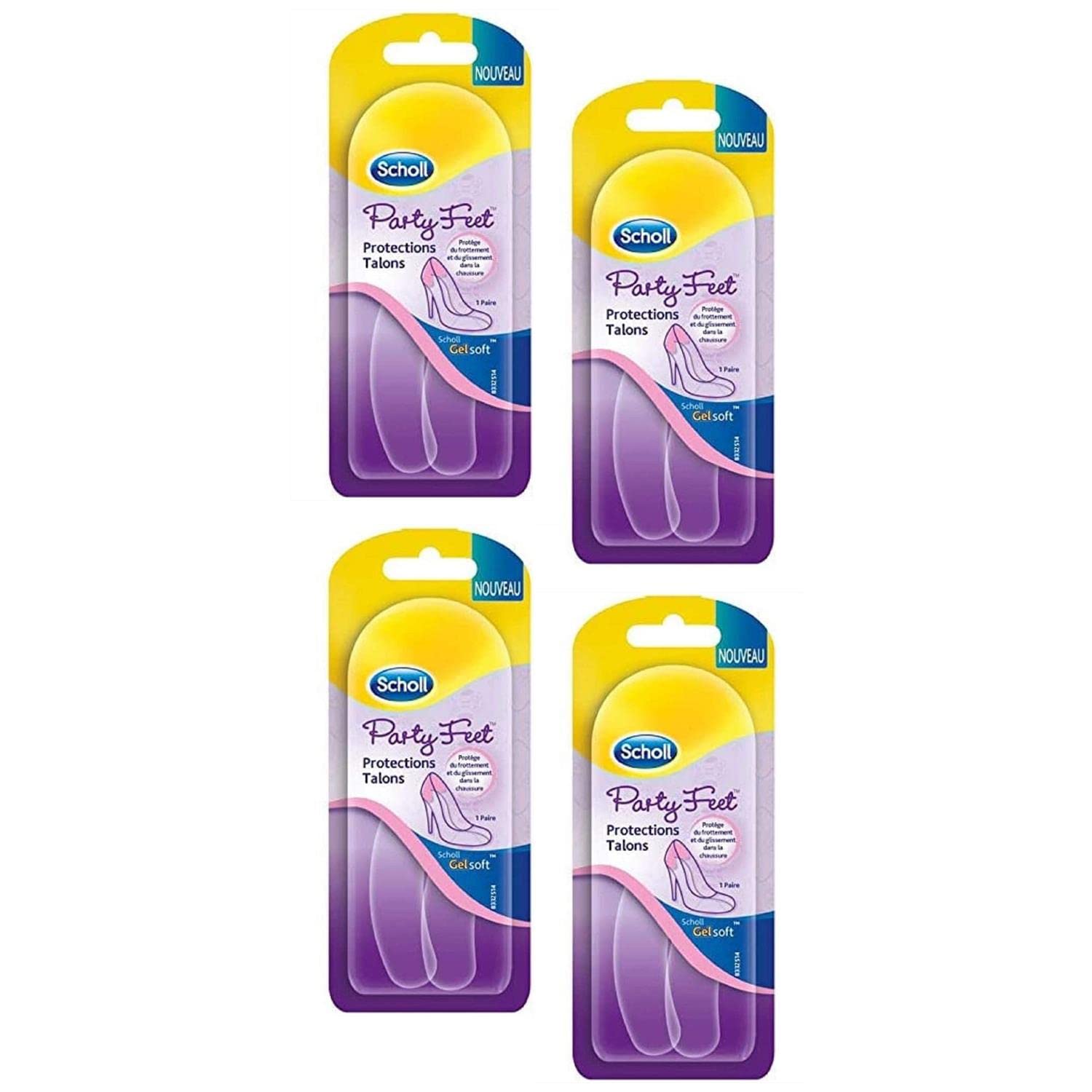 Scholl – Juego de 4 fundas de 2 plantillas de gel para tacón