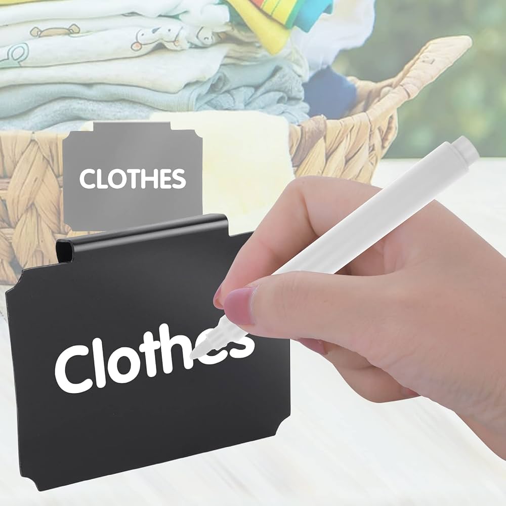 12 Pieces Basket Labels Clip On Set, Include 10 Pieces Kitchen Clip Label Holder