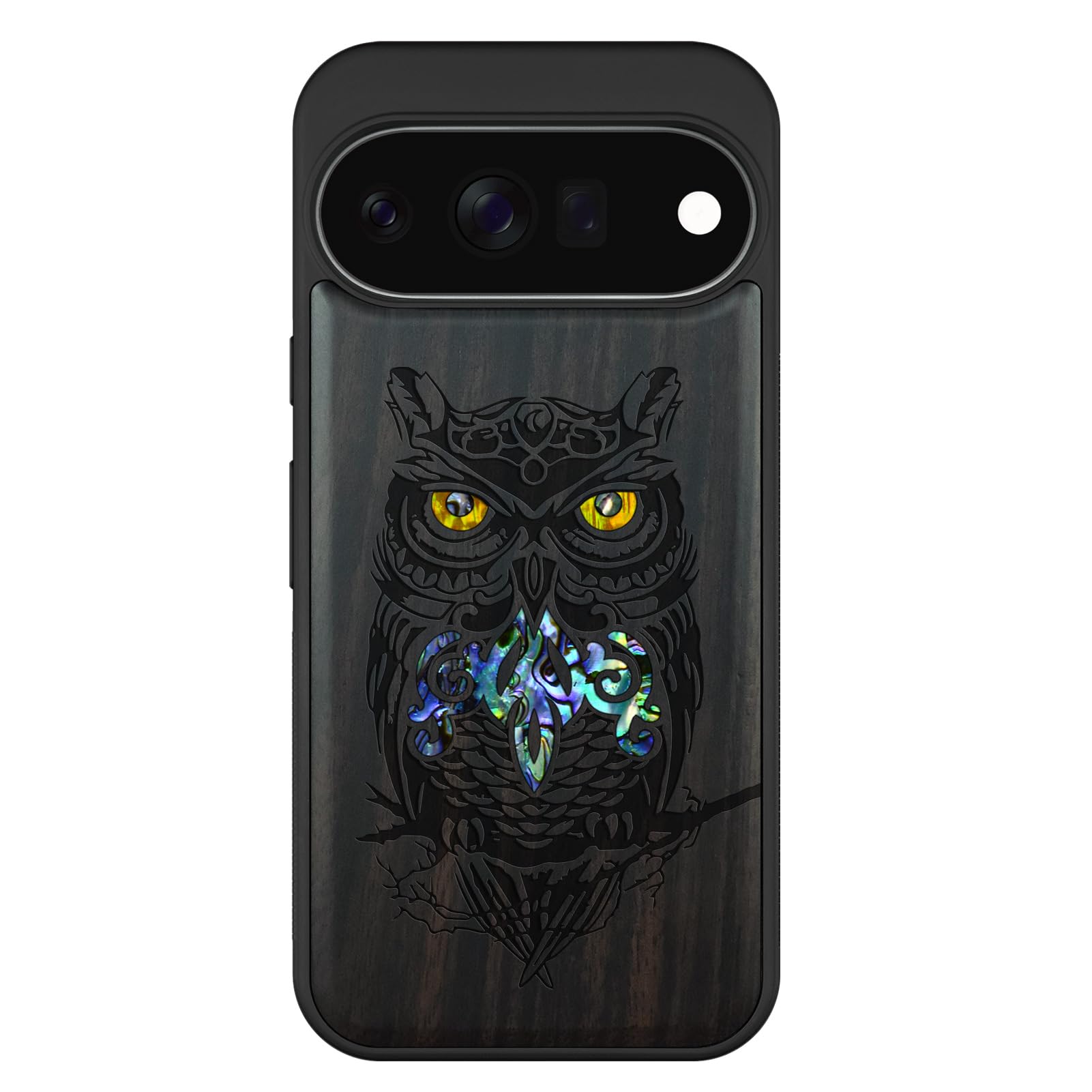 Carveit Madera Funda para Google Pixel 11 (Oscura-Elegancia Nocturna)