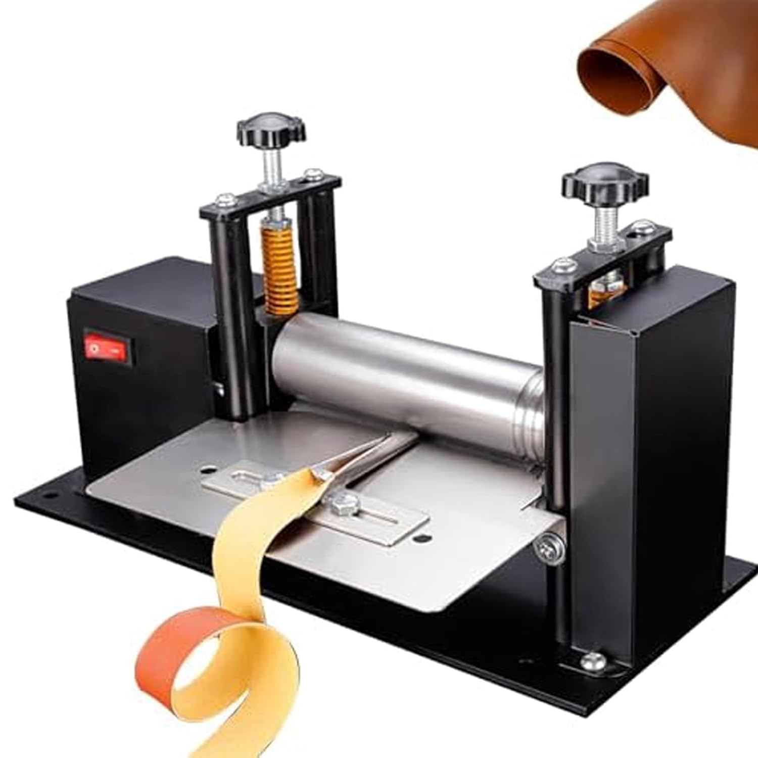 XNZJHPP Electric Leather Cutting Machine, Leather Peeling Machine, with Precise Control Over Leather Thickness, 45RPM, Ones-touch Switch, for Leather and Paper Craft
