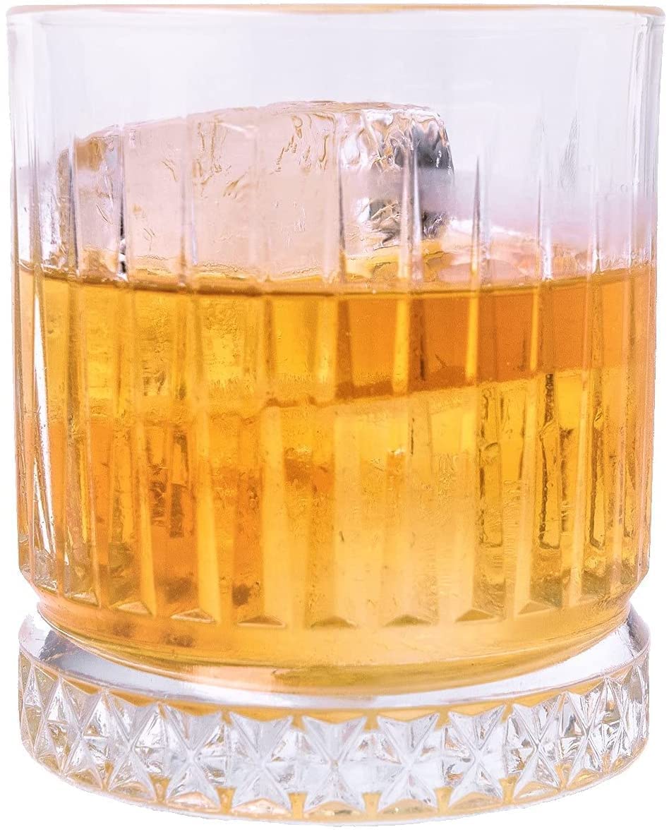 YZM Crystal Cut Water Glasses Transparent Long Glass | Highball Glasses | Juice Glass | Plaza Tumbler 300ML (Ring Base) SAT of (6)