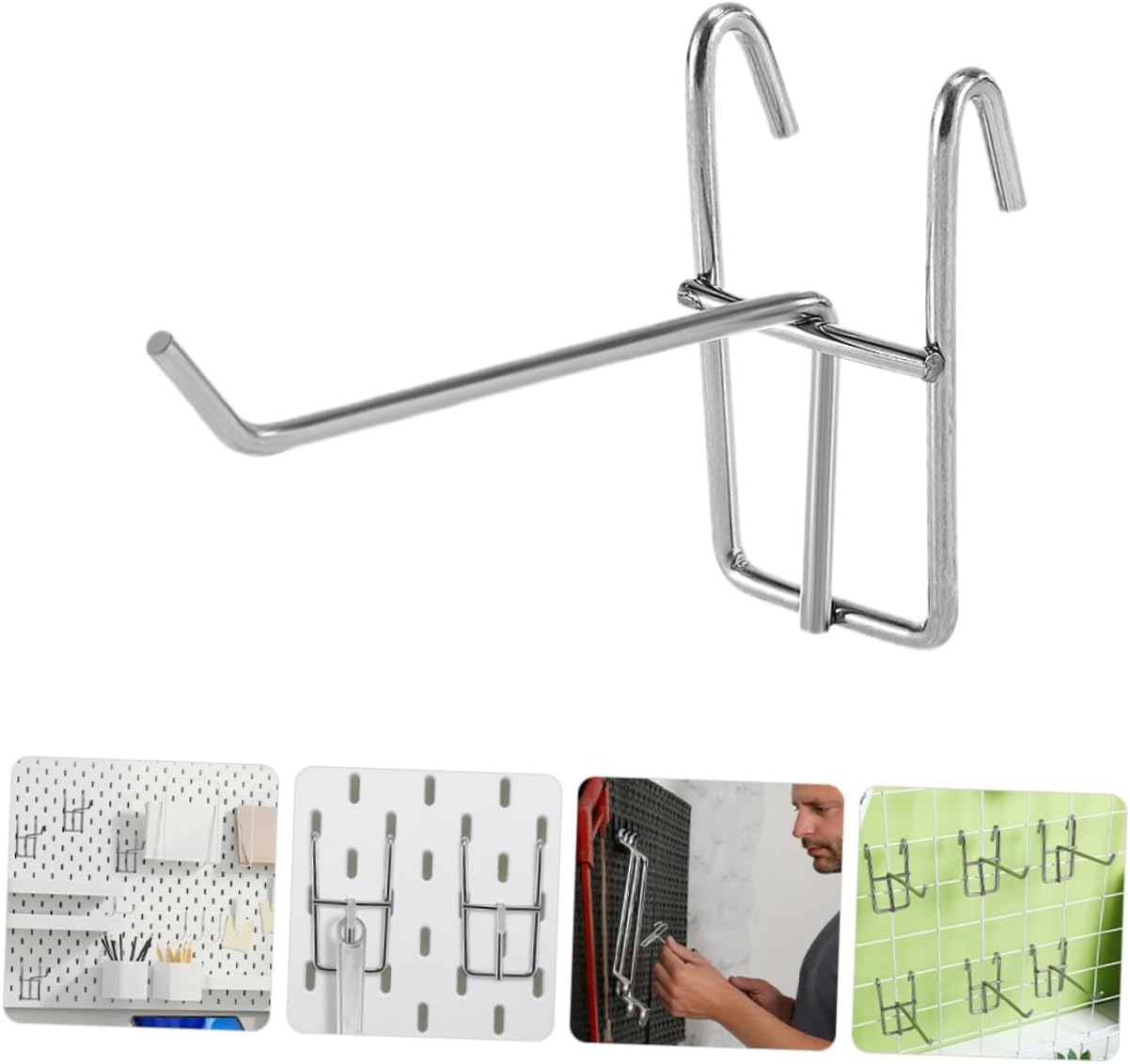 OUNONA 30pcs Utility Hooks Sturdy Wall Hangers for Heavy Loads for Organizing Home Garage and Workspace Easy Installation Grid Design