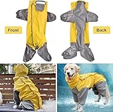 Regenmantel für Hunde,Hunderegenmantel,Wasserdichter Hundemantel mit Kapuze,Leichte Regenjacke Hund Geeignet für Mittlere und Große Hunde den Hundespielplatz und den Urlaub mit Hund (Gelb-26)