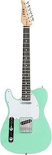 LyxPro 39” Electric Guitar Left Hand TL Series, Full-Size Paulownia Wood Body, 3-Ply Pickguard, C-Shape Neck, Ashtray Bridge, Quality Gear Tuners, 3-Way Switch & Volume/Tone Controls, 2 Picks, Green