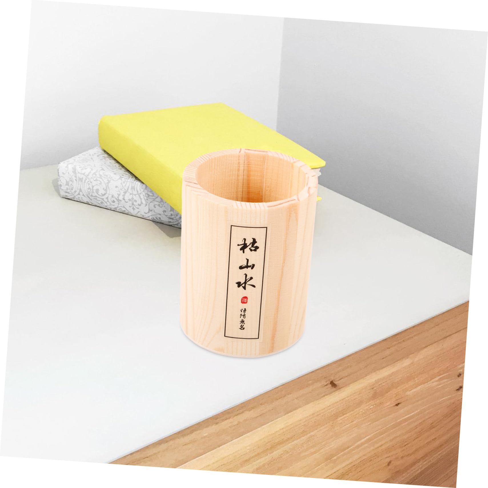 TOYANDONA Boîte De 5 Pièces Table De Sable De Bureau Zen Pinceau De Maquillage Outils Accessoires De Table Râteau Accessoires De Bureau Étui De Maquillage Tonneau De Bois Bac à Sable en Bois