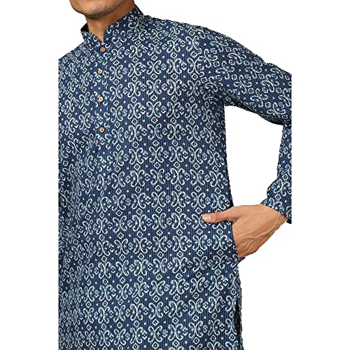 Image of by Shoppers Stop Printed Polyester Slim Fit Mens Casual Kurta