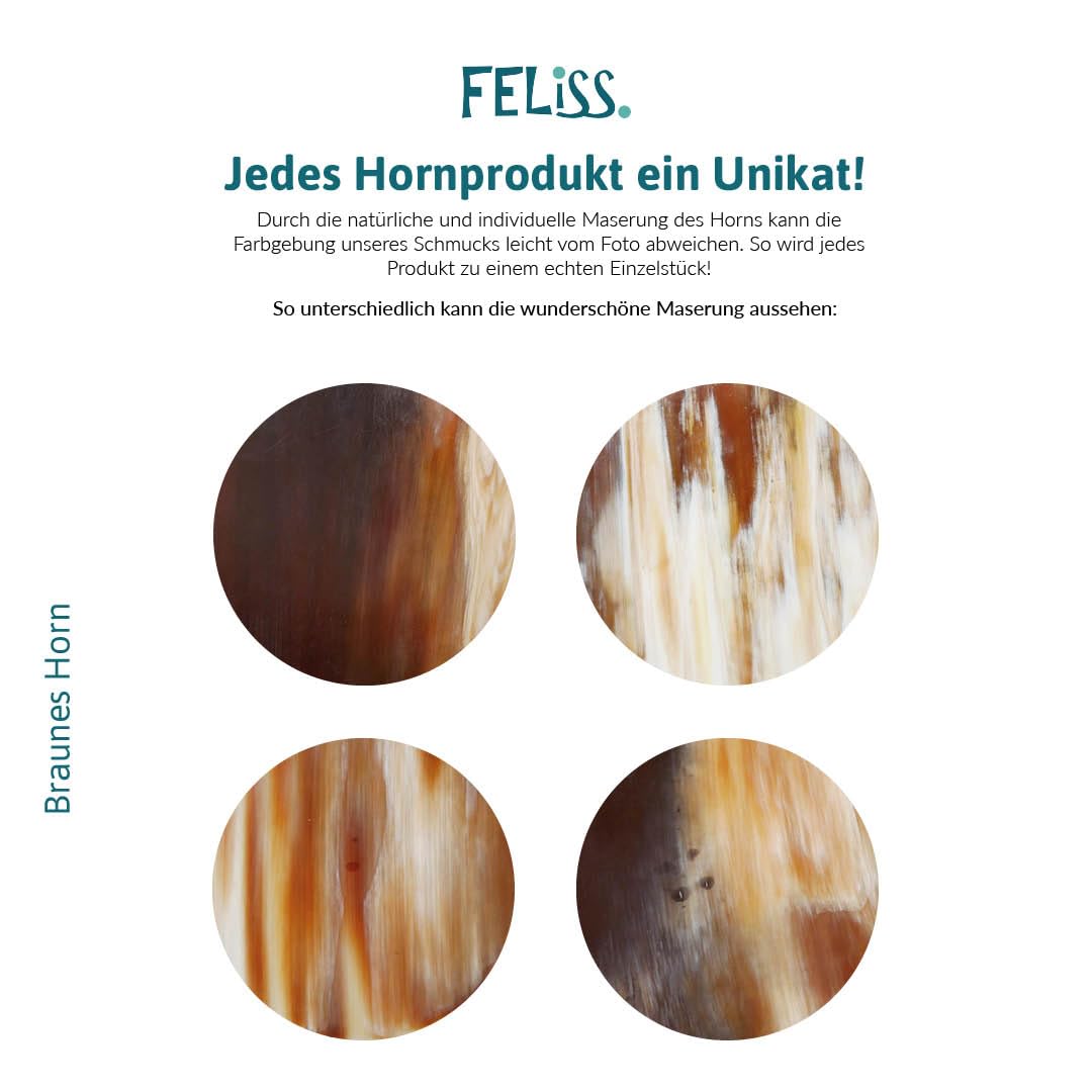 Hornohrringe Damen Creolen 60 mm aus marmoriertem Horn