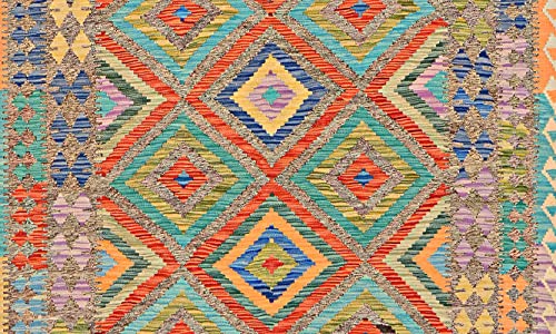 Tapis afghan Maimana multicolore pour une maison chaleureuse