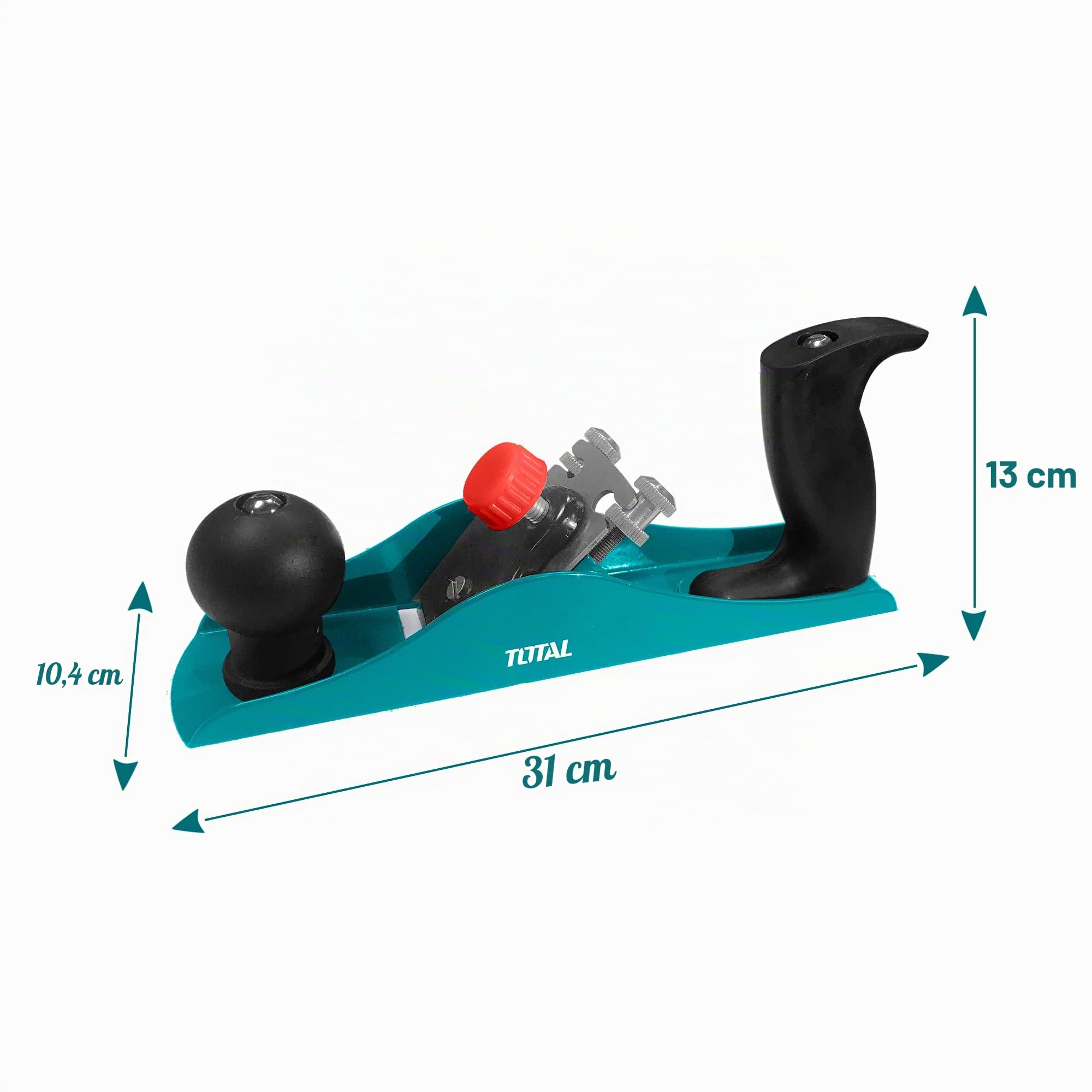 TOTAL - Cepillo Manual de Carpintero - Longitud de 235 mm - Cuchilla de 44 x 80 x 2 mm - Especial para Hacer Rebajes en Madera - Herramienta de Ebanistería