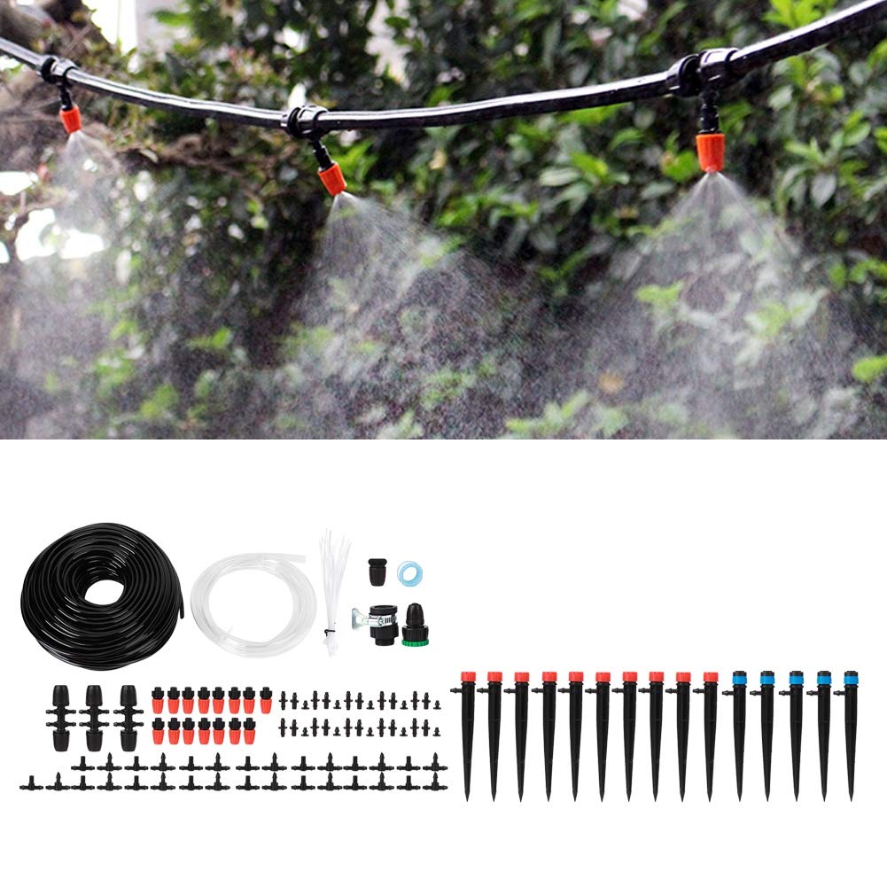 SIXRUN di Irrigazione da Giardino da 40 M Set di Irrigazione per a Goccia in Plastica 4/7 Tubi Installazione Semplice Risparmio Idrico per Terrazza Atrio Serra Piante in Vaso