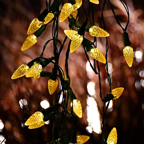 Miniatura 4 de NA SGLspeed - Luces solares de Navidad de fresa para exteriores, 50 LED C6 iluminación para árbol de Navidad, guirnalda solar de jardín para árbol,