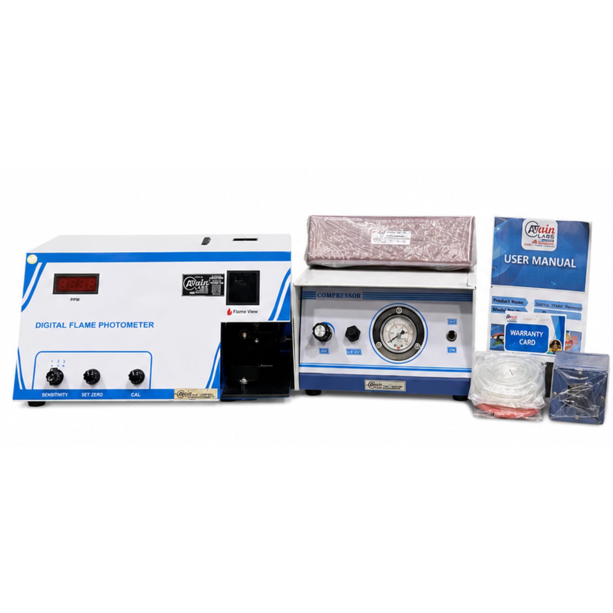 AvainLabs® Digital Flame Photometer Single Channel AL-10E | Na & K Filter | LED PPM Display | Auto Ignition | Laboratory Testing Instrument with Compressor & Accessories-picture-24