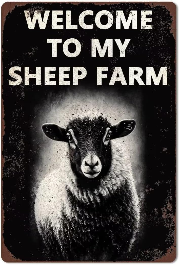 Pzecaru Sheep Diamond Painting Kits for Adults, Welcome to My Sheep Farm 5D Diamond Art Kits for Beginners Animal Full Drill Diamond Gem Art for Home Decor 20x20 Inch