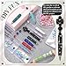 Tondiamo 45 Pcs Full Rhinestone Beadable Pens Bulk Set 15 Glitter Diamond Pens with Cards & Bags Fancy Beaded Pen for Beads DIY Cute Journalling Bling Ballpoint Craft Making(Full Diamond)