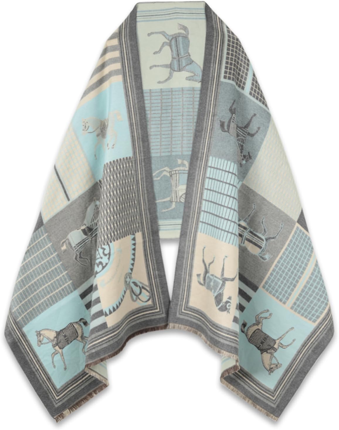 EXTREE Scarfs for Women Pashmina Silky Shawl Wrap for Evening Dressing Blanket Open Front Poncho Cape