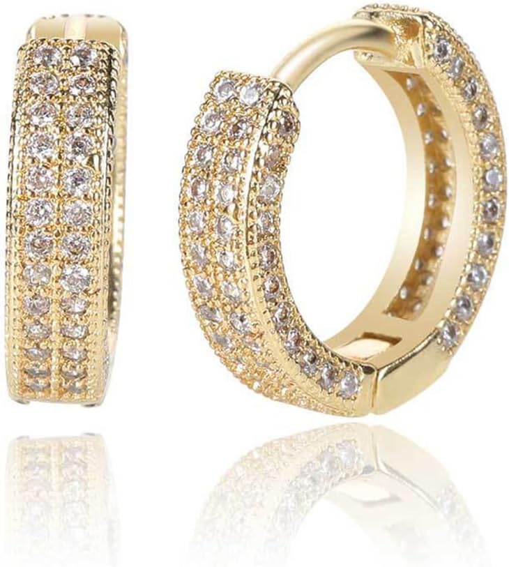 Orecchini A Cerchio Con Zirconi Cubici - Placcati Diamante Per Uomo E Donna | Acciaio Inossidabile