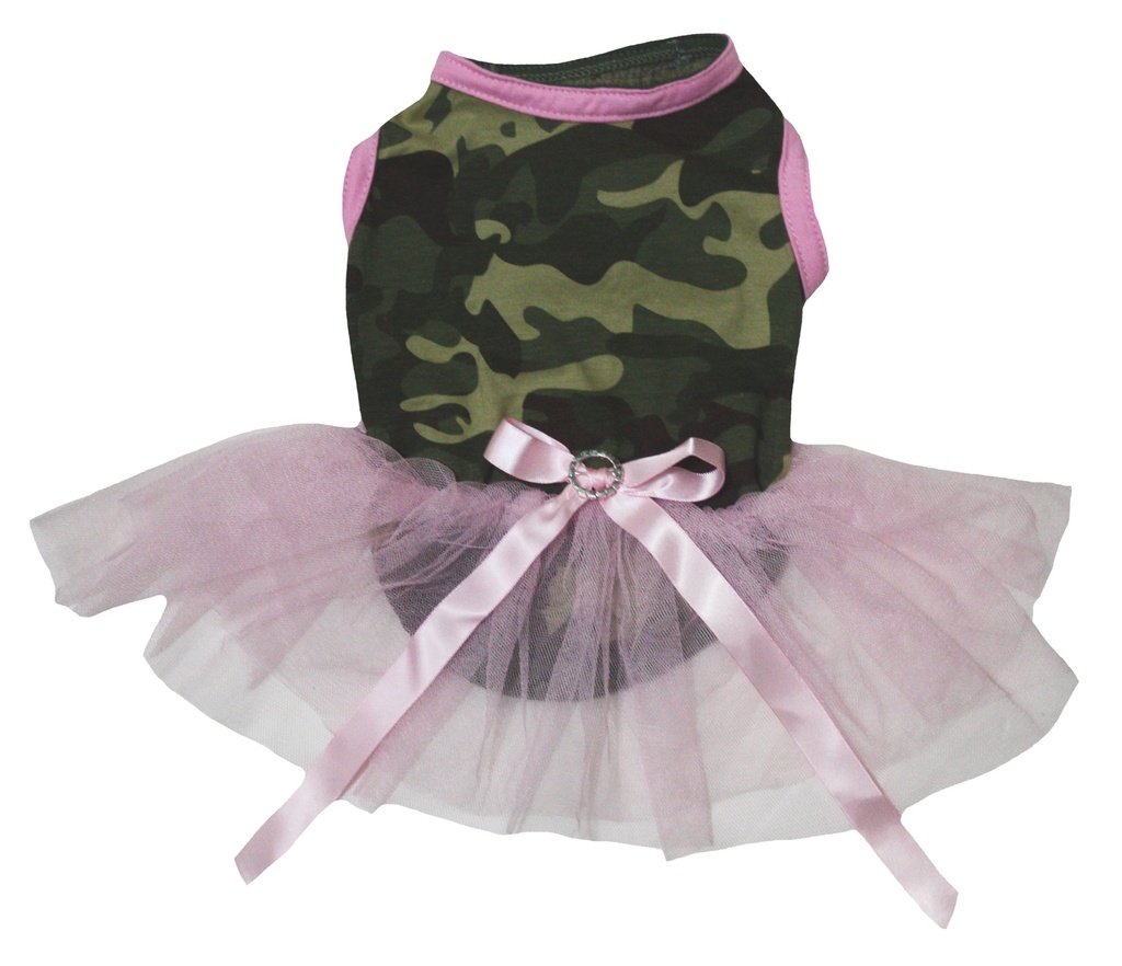 Chien robe camouflage coton rose vêtement été petite taille